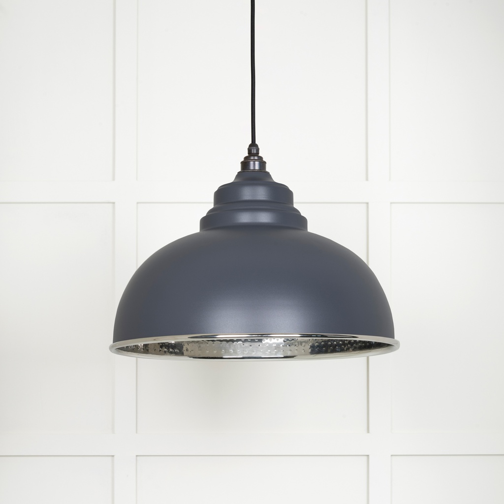 Hammered Nickel Harborne Pendant in Slate - 45472SL