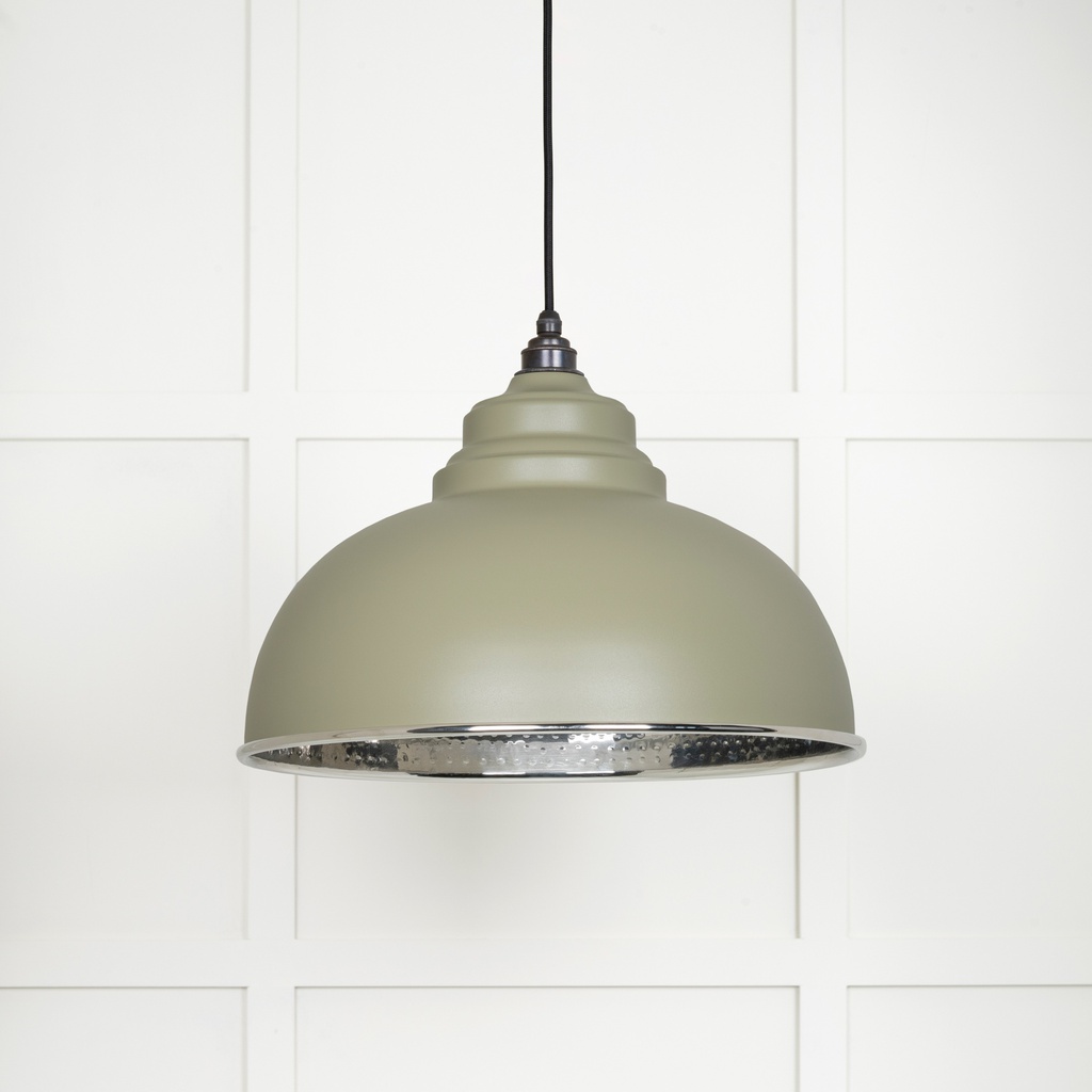 Hammered Nickel Harborne Pendant in Tump - 45472TU