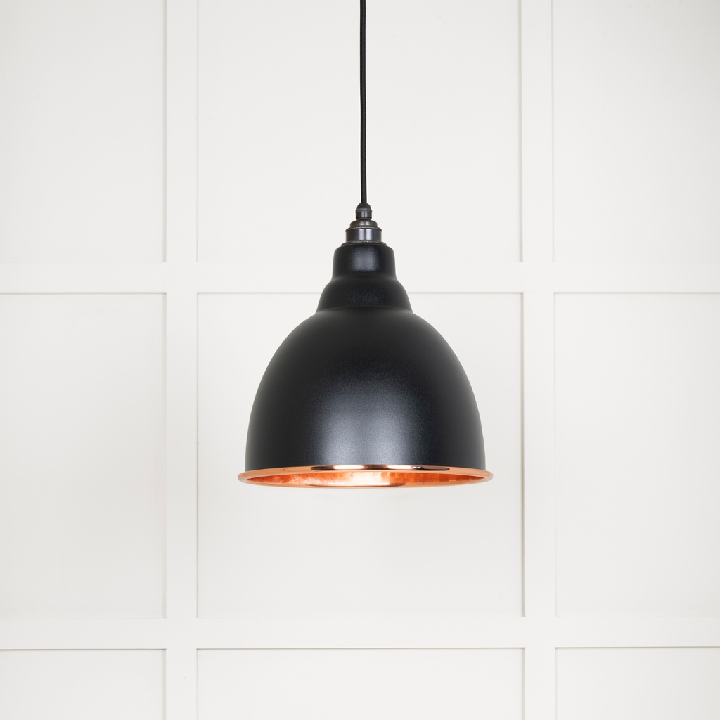 Hammered Copper Brindley Pendant in Elan Black - 49500EB