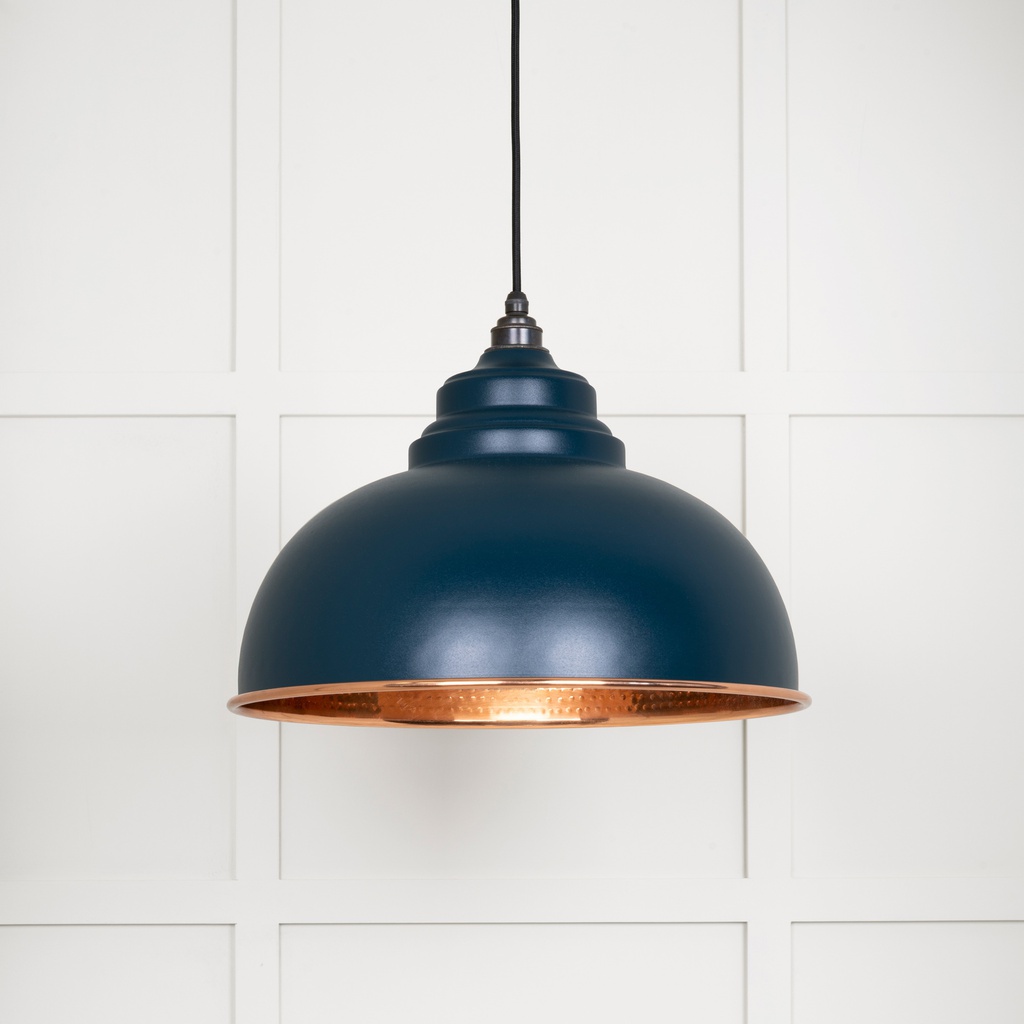 Hammered Copper Harborne Pendant in Dusk - 49501DU