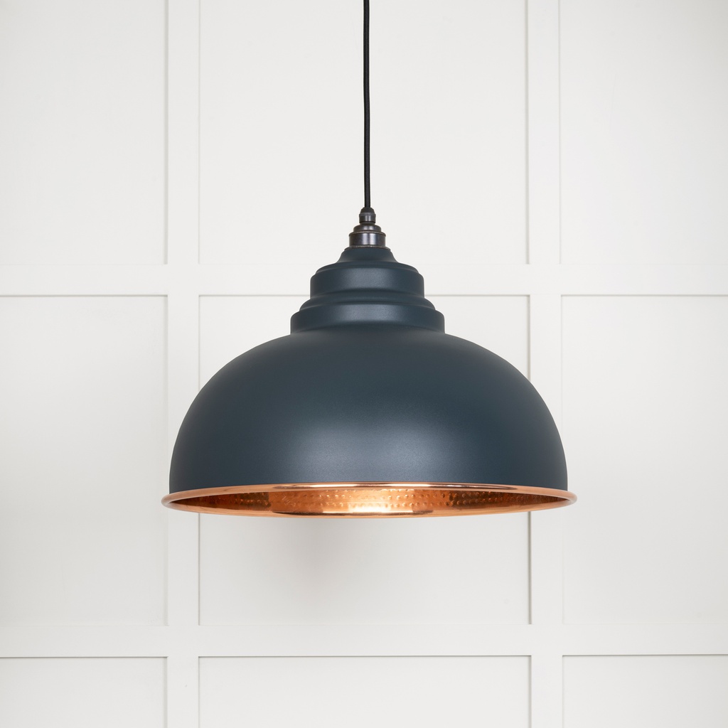 Hammered Copper Harborne Pendant in Soot - 49501SO
