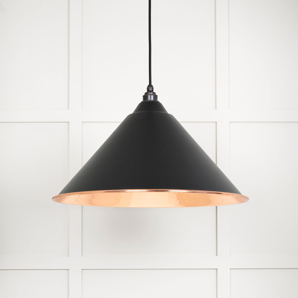 Hammered Copper Hockley Pendant in Elan Black - 49503EB