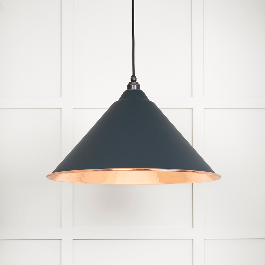 Hammered Copper Hockley Pendant in Soot - 49503SO