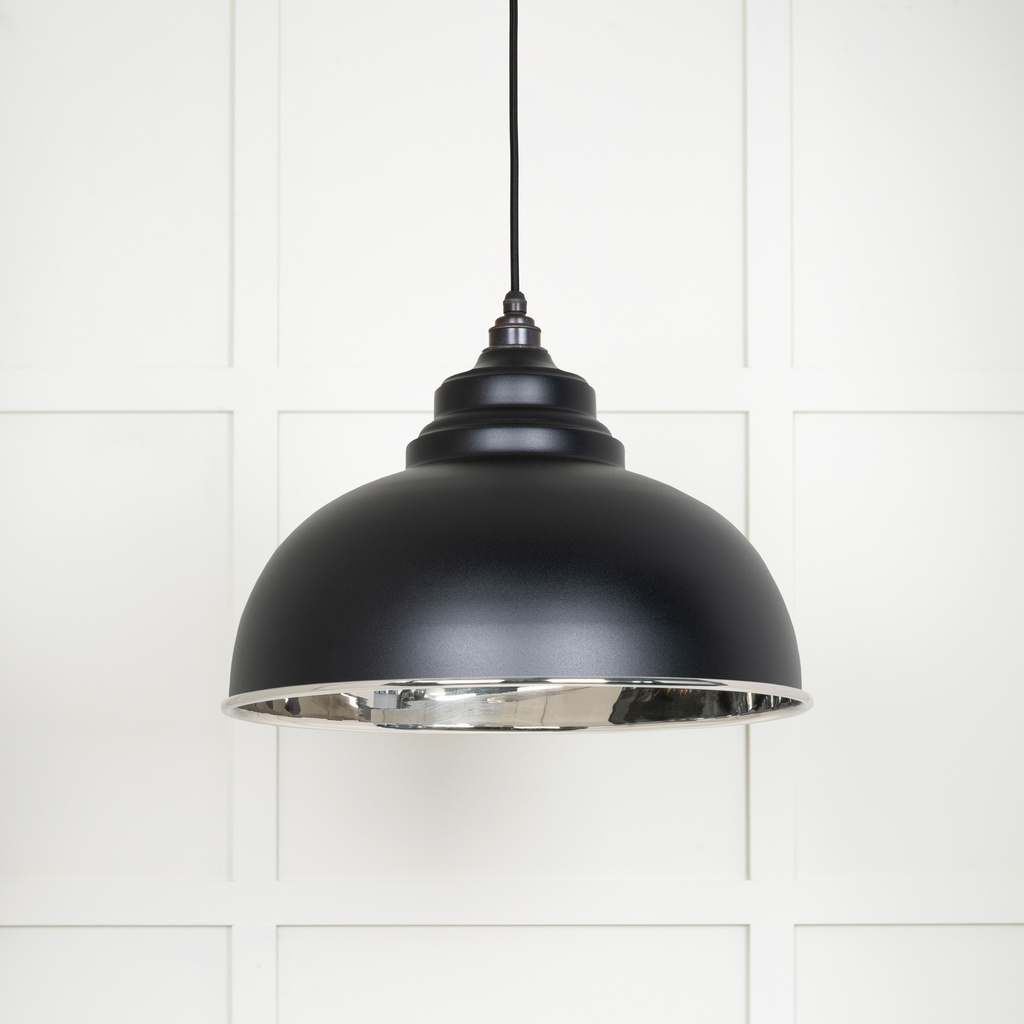 Smooth Nickel Harborne Pendant in Elan Black - 49505EB