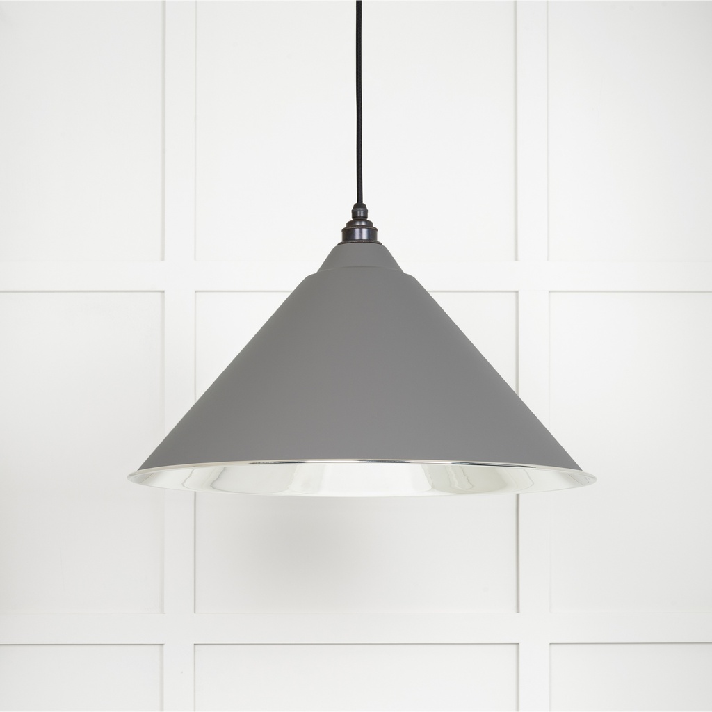 Smooth Nickel Hockley Pendant in Bluff - 49506BL