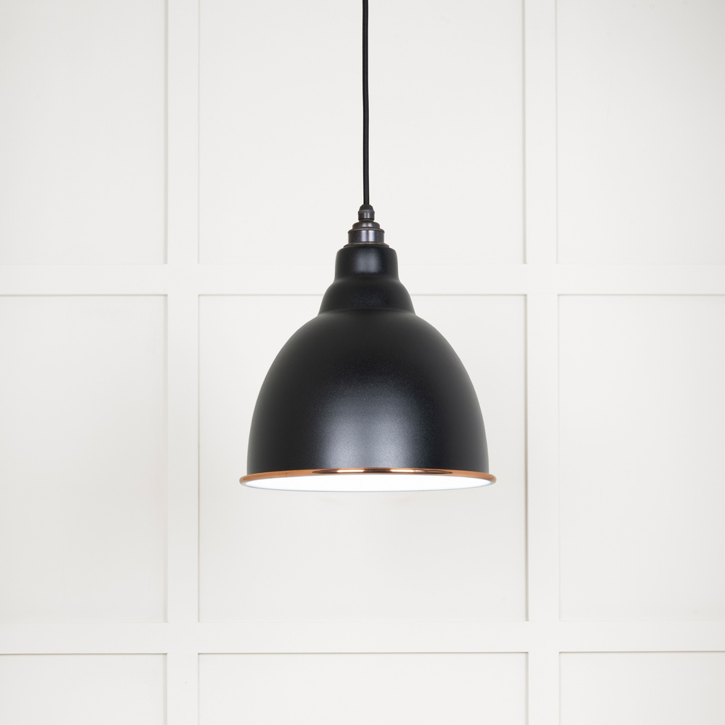 White Gloss Brindley Pendant in Elan Black - 49507EB