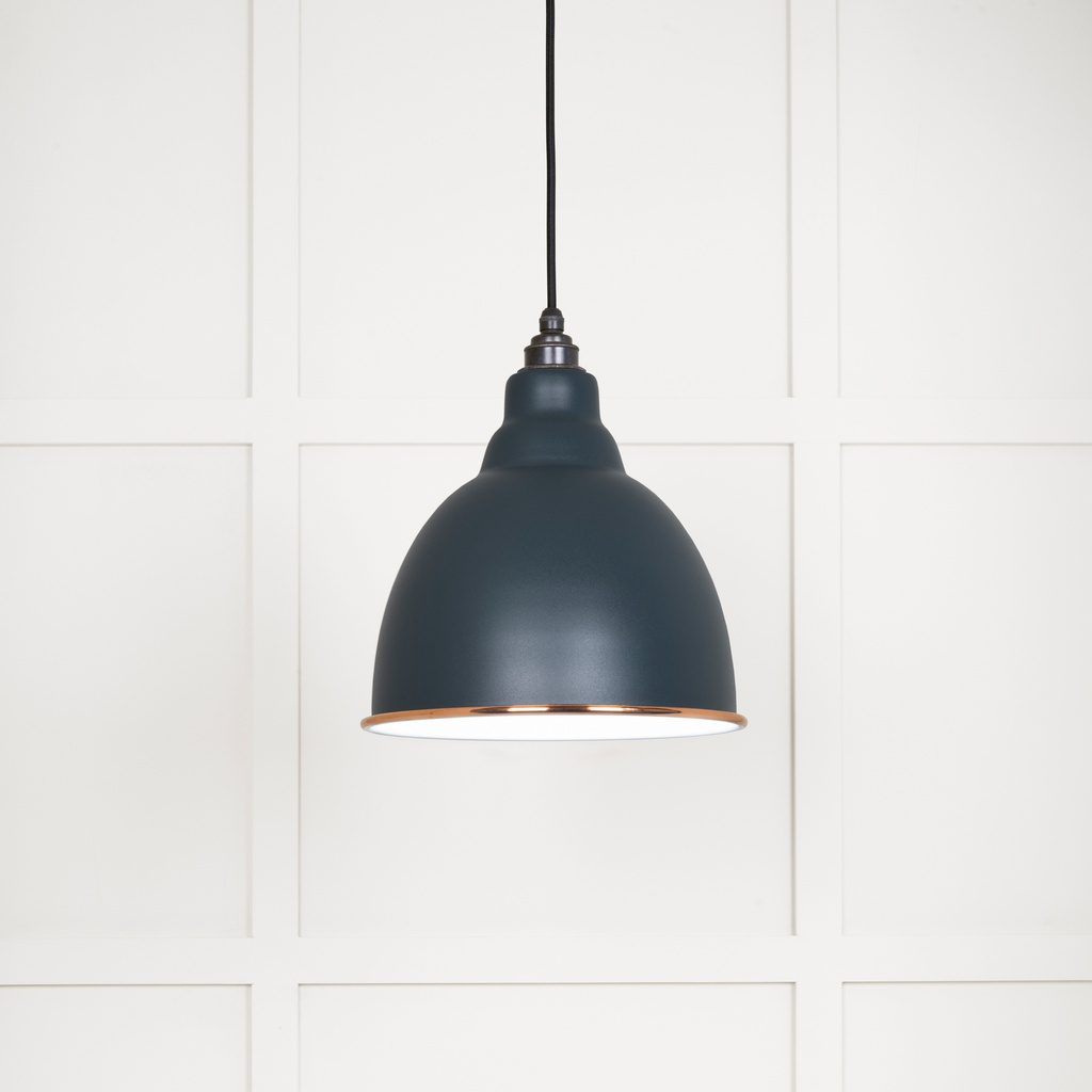 White Gloss Brindley Pendant in Soot - 49507SO