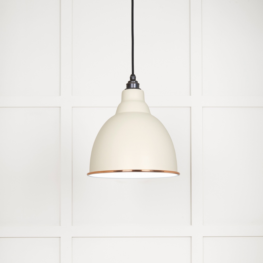White Gloss Brindley Pendant in Teasel - 49507TE