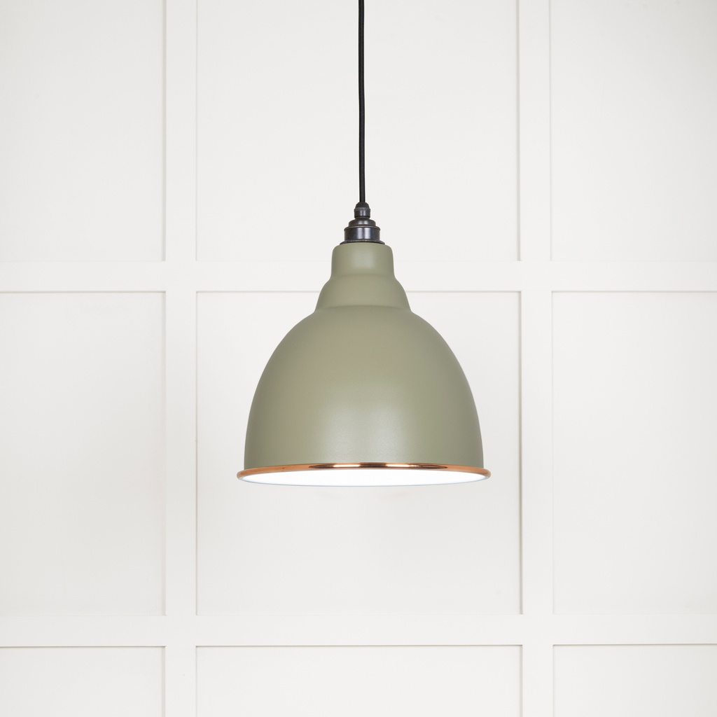 White Gloss Brindley Pendant in Tump - 49507TU