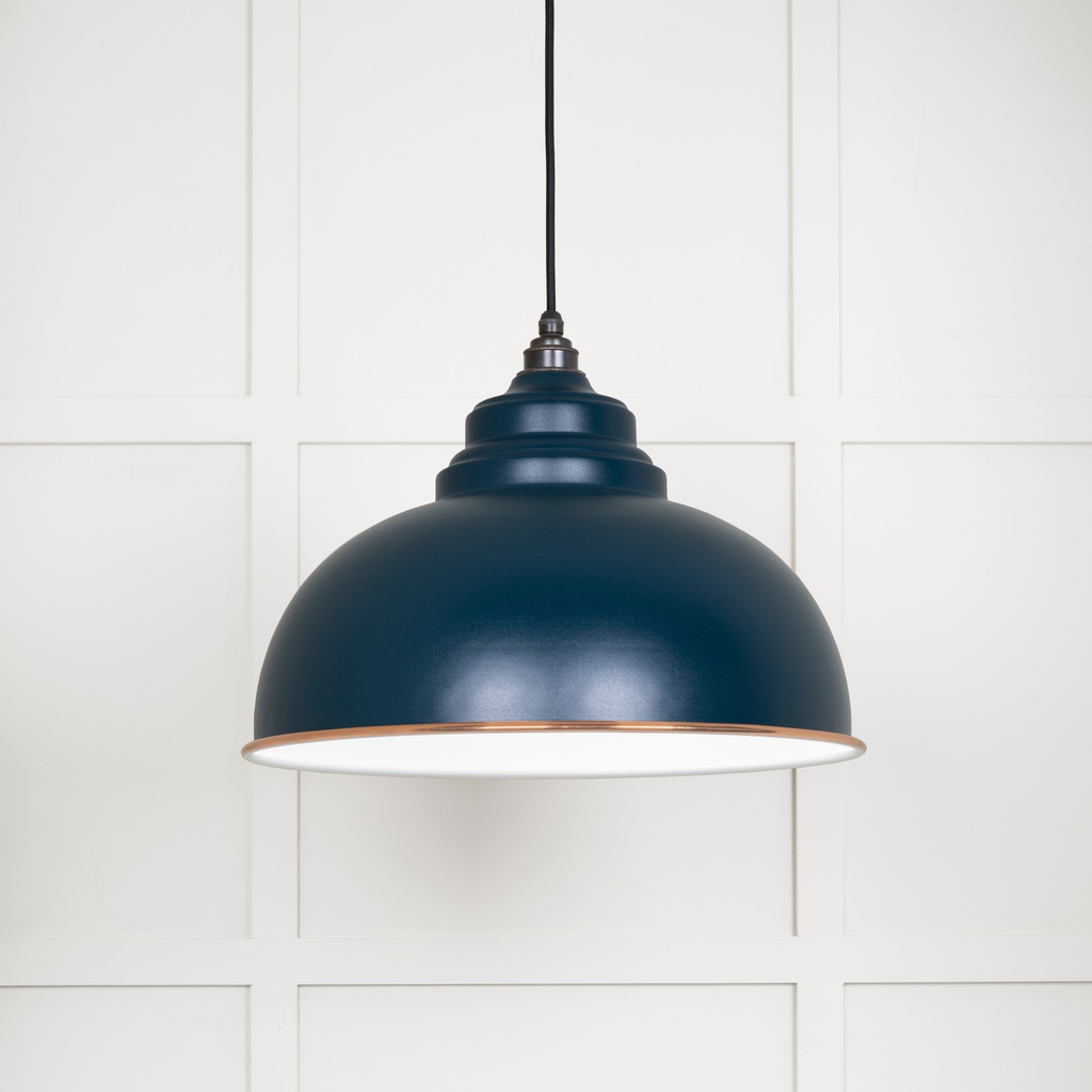 White Gloss Harborne Pendant in Dusk - 49508DU