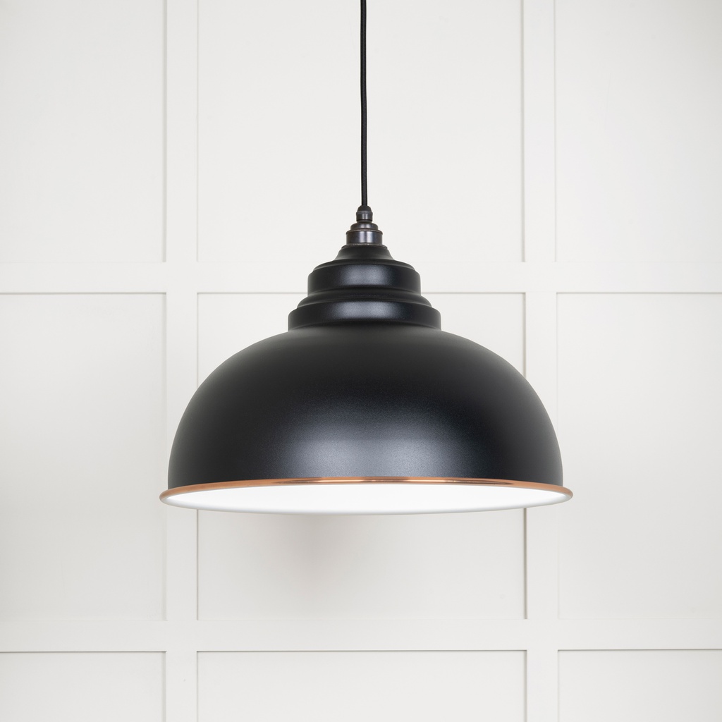 White Gloss Harborne Pendant in Elan Black - 49508EB