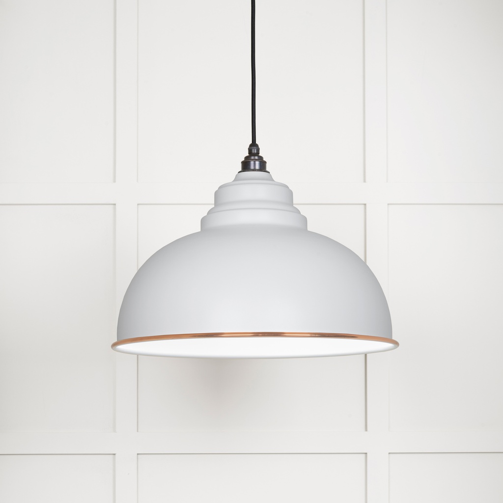 White Gloss Harborne Pendant in Flock - 49508F