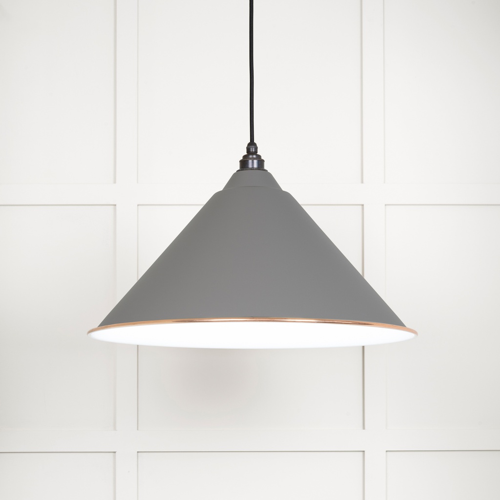 White Gloss Hockley Pendant in Bluff - 49510BL