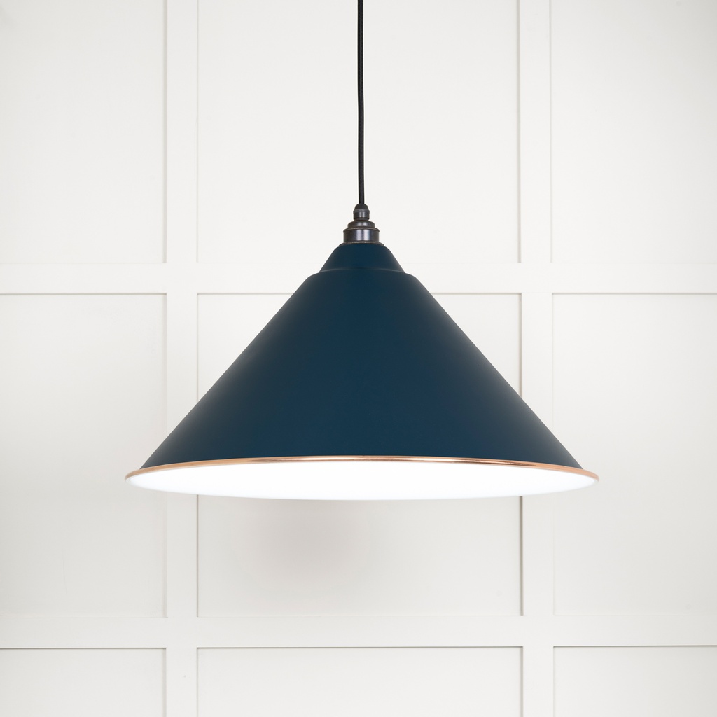 White Gloss Hockley Pendant in Dusk - 49510DU