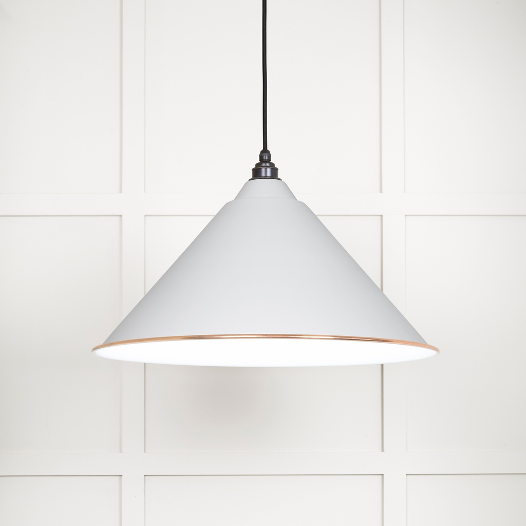 White Gloss Hockley Pendant in Flock - 49510F