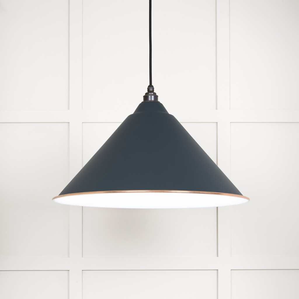 White Gloss Hockley Pendant in Soot - 49510SO
