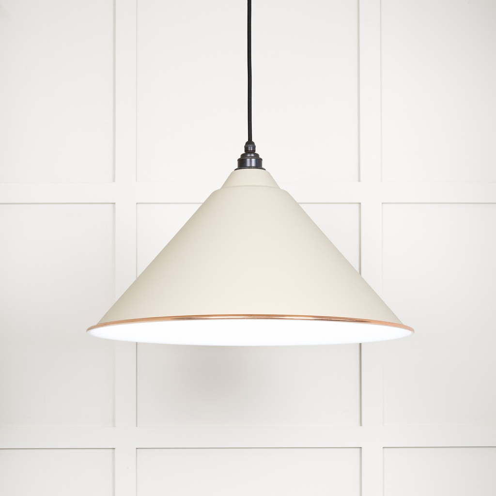 White Gloss Hockley Pendant in Teasel - 49510TE