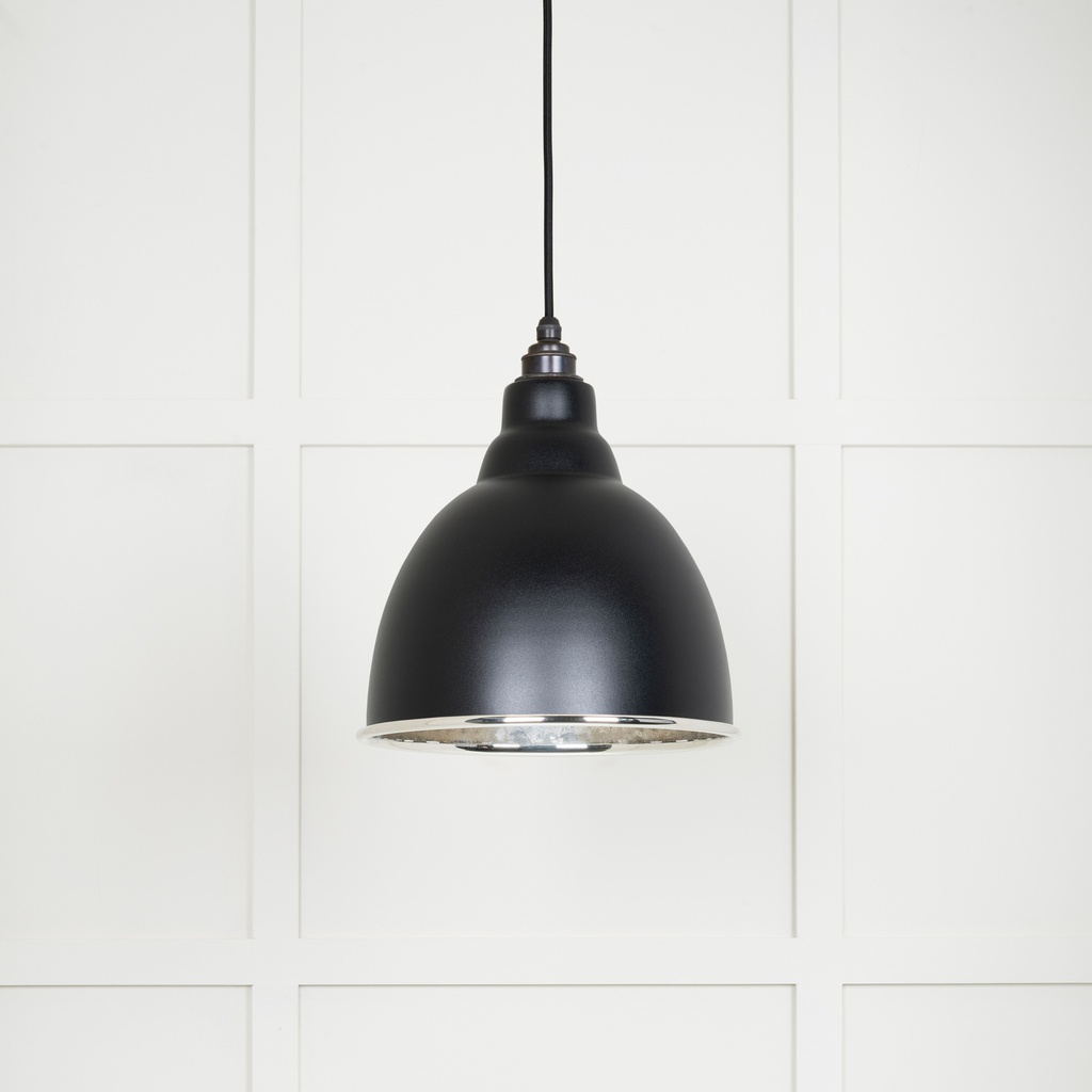 Hammered Nickel Brindley Pendant in Elan Black - 49511EB