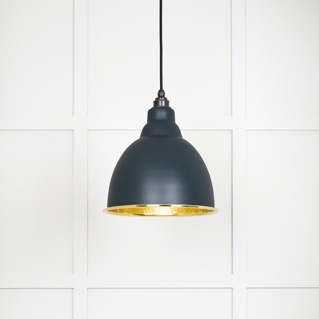 Hammered Brass Brindley Pendant in Soot - 49517SO