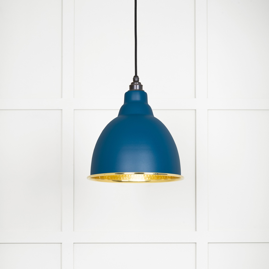 Hammered Brass Brindley Pendant in Upstream - 49517U