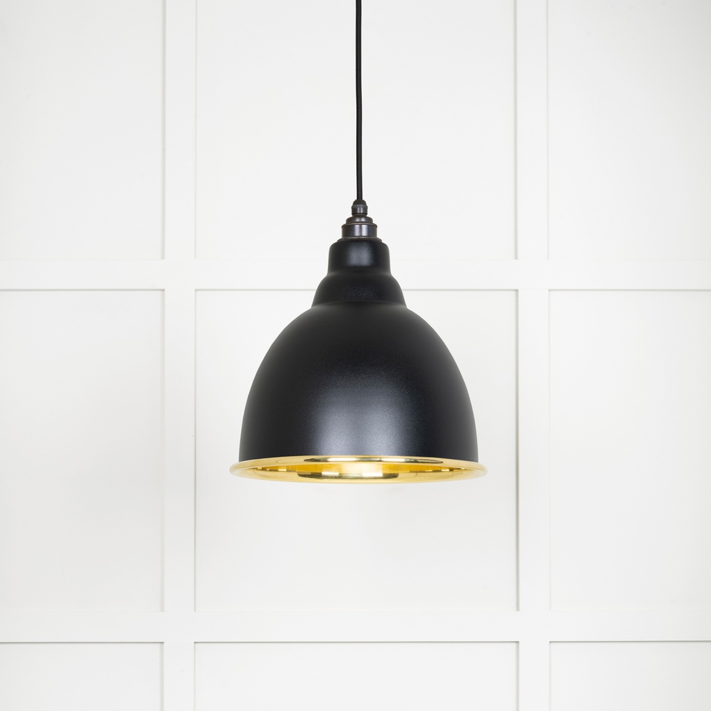 Smooth Brass Brindley Pendant in Elan Black - 49518EB