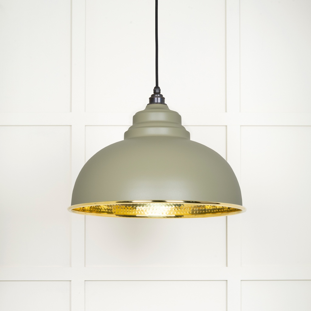 Hammered Brass Harborne Pendant in Tump - 49521TU