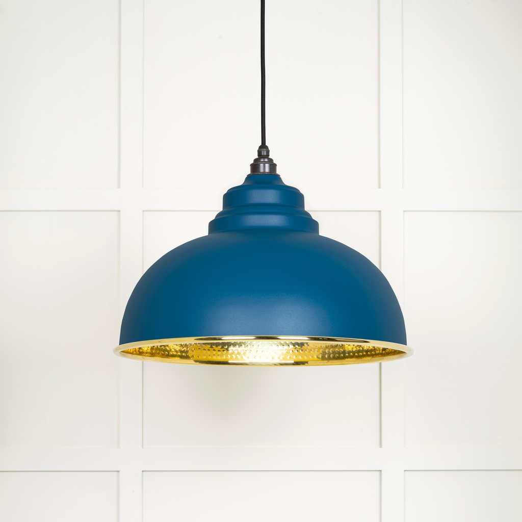 Hammered Brass Harborne Pendant in Upstream - 49521U