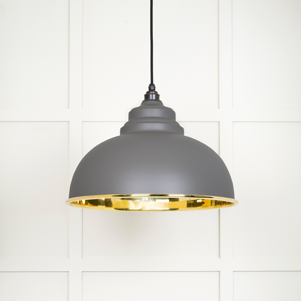 Smooth Brass Harborne Pendant in Bluff - 49522BL