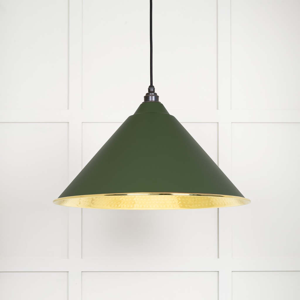 Hammered Brass Hockley Pendant in Heath - 49523H