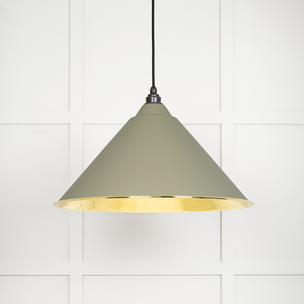 Hammered Brass Hockley Pendant in Tump - 49523TU