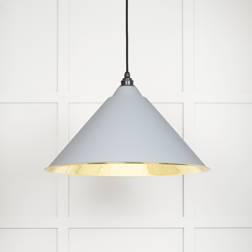 Smooth Brass Hockley Pendant in Birch - 49524BI