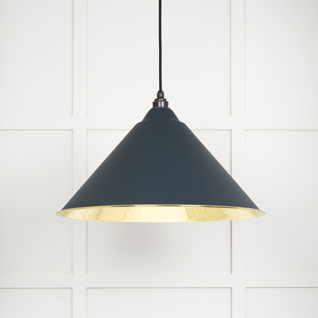 Smooth Brass Hockley Pendant in Soot - 49524SO