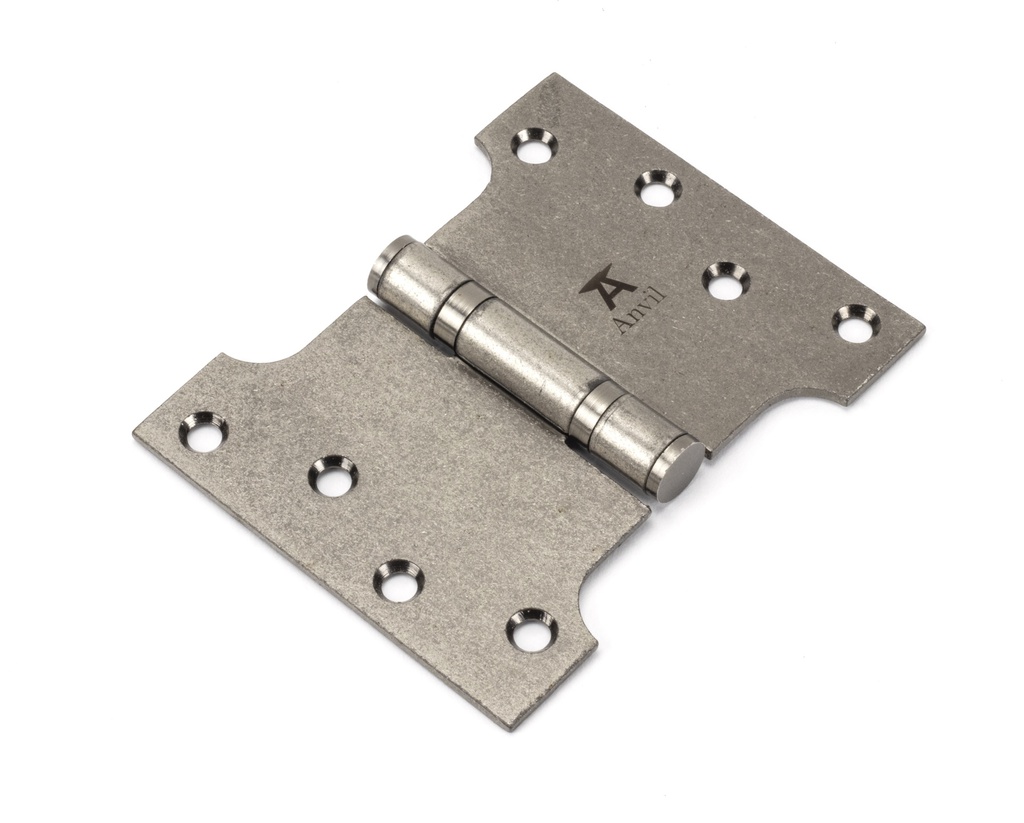 Pewter 4&quot; x 3&quot; x 5&quot; Parliament Hinge (pair) ss - 33046