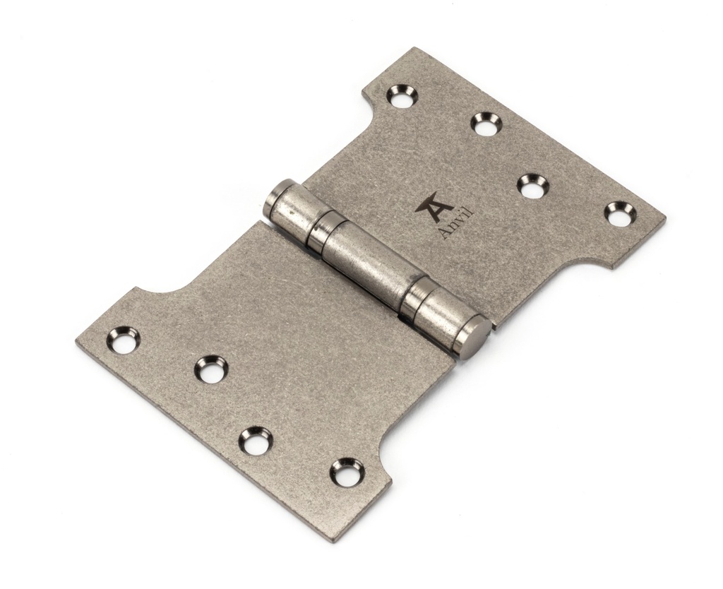 Pewter 4&quot; x 4&quot; x 6&quot; Parliament Hinge (pair) ss - 33048