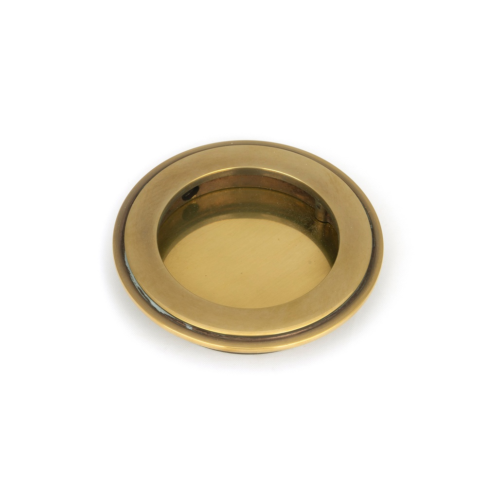 Aged Brass 75mm Art Deco Round Pull - 48317