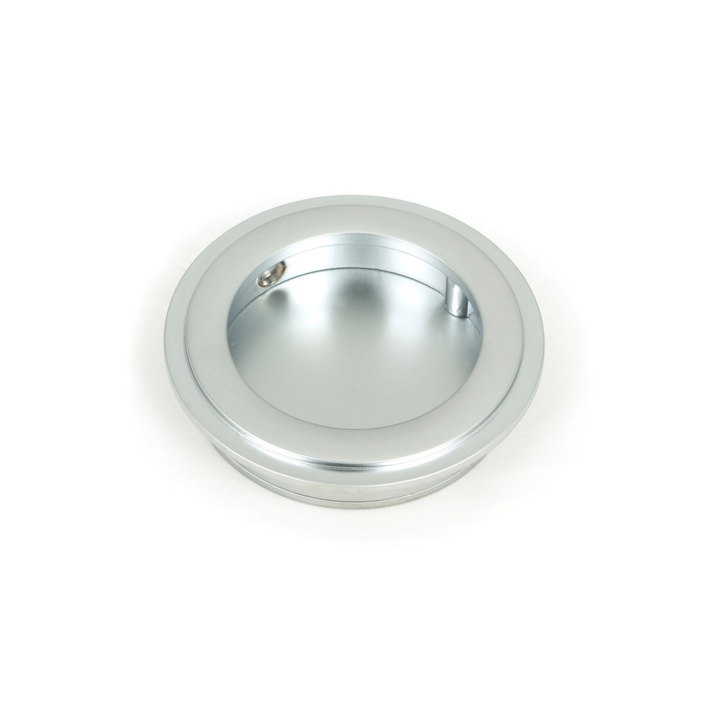 Satin Chrome 60mm Art Deco Round Pull - 50644