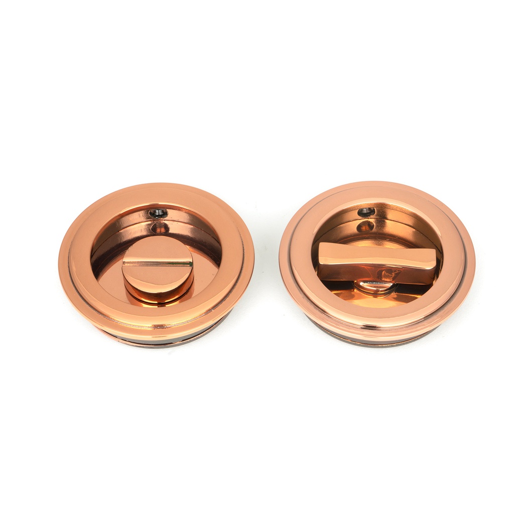 Polished Bronze 60mm Art Deco Round Pull - Privacy Set - 50146