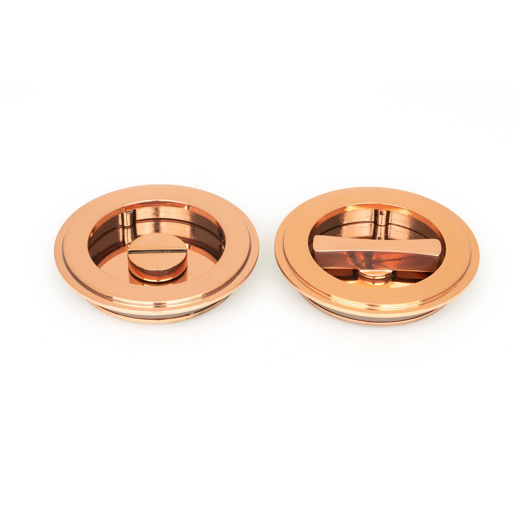 Polished Bronze 75mm Art Deco Round Pull - Privacy Set - 50147