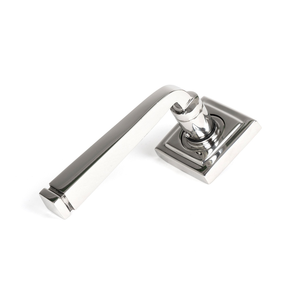 Polished Marine SS (316) Avon Round Lever on Rose Set (Square) - Unsprung - 50080