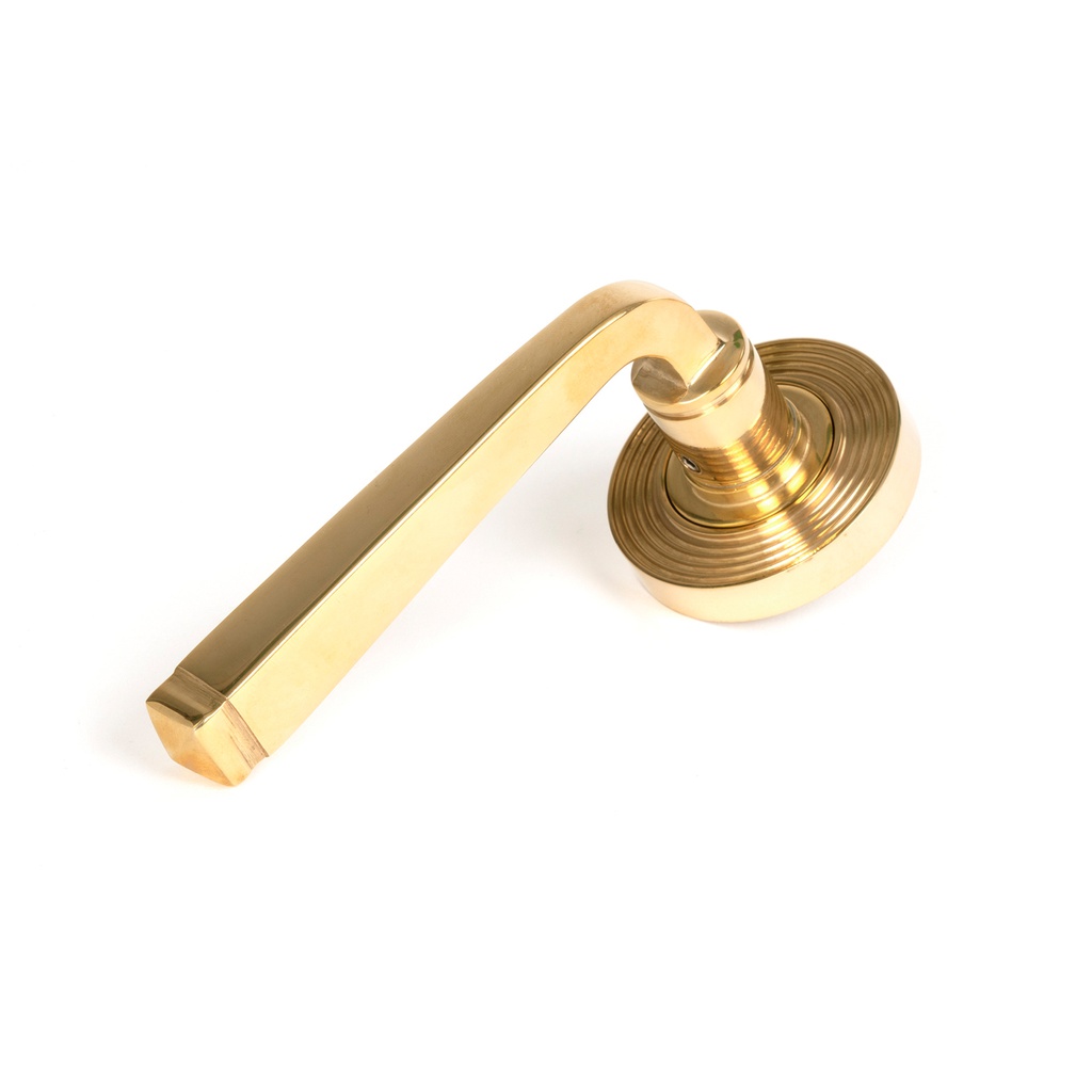 Polished Brass Avon Round Lever on Rose Set (Beehive) - 50600