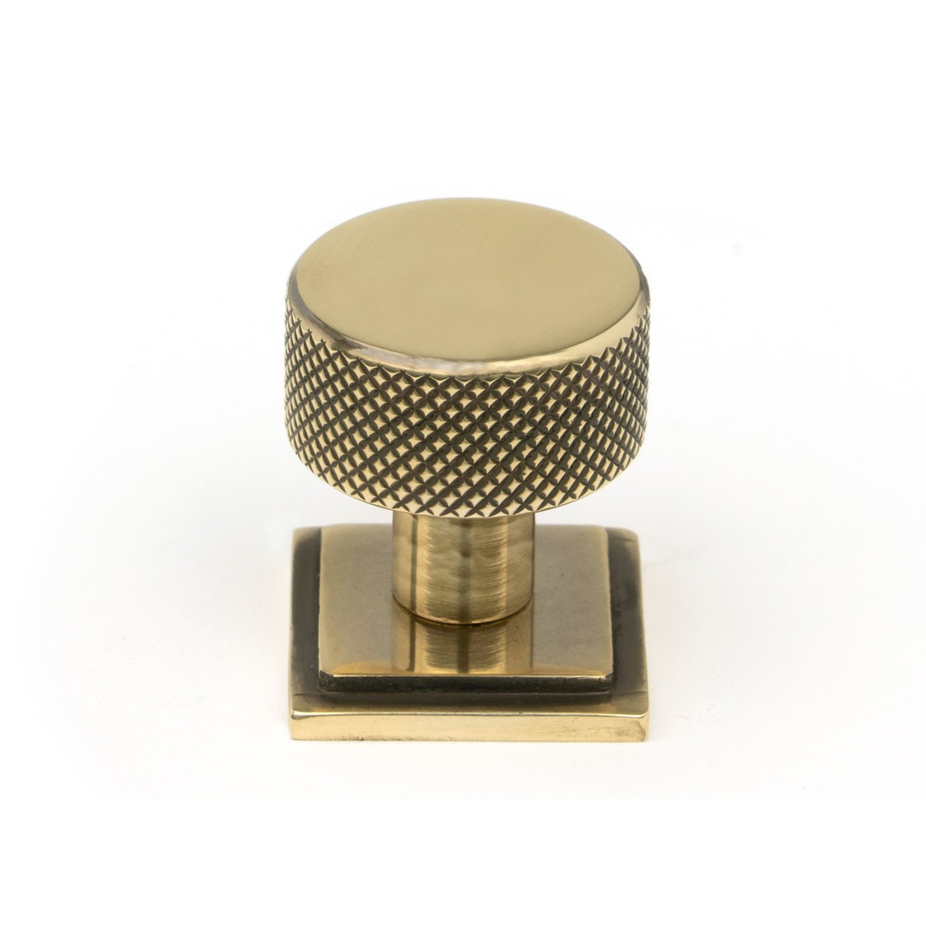 Aged Brass Brompton Cabinet Knob - 25mm (Square) - 46817