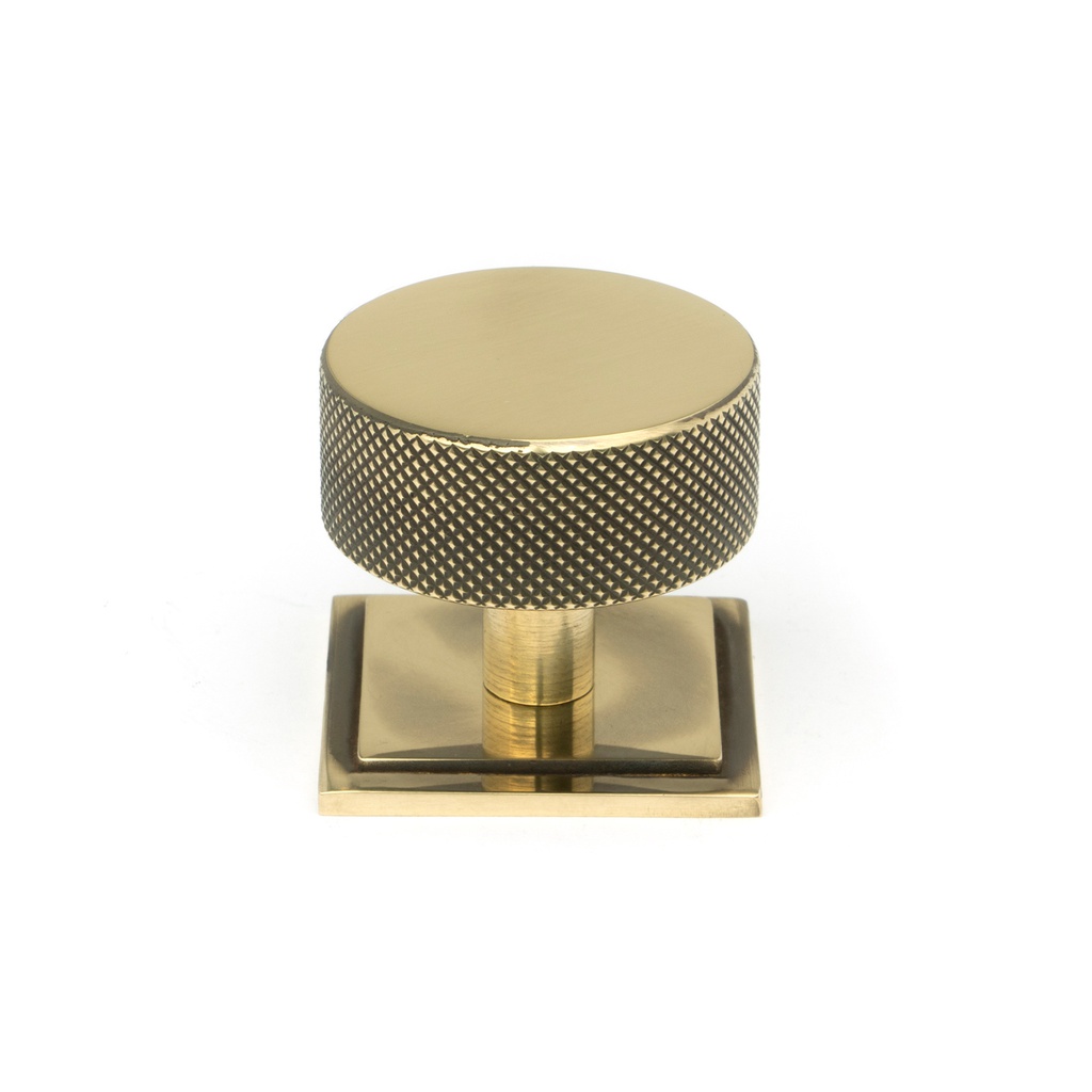 Aged Brass Brompton Cabinet Knob - 38mm (Square) - 47140