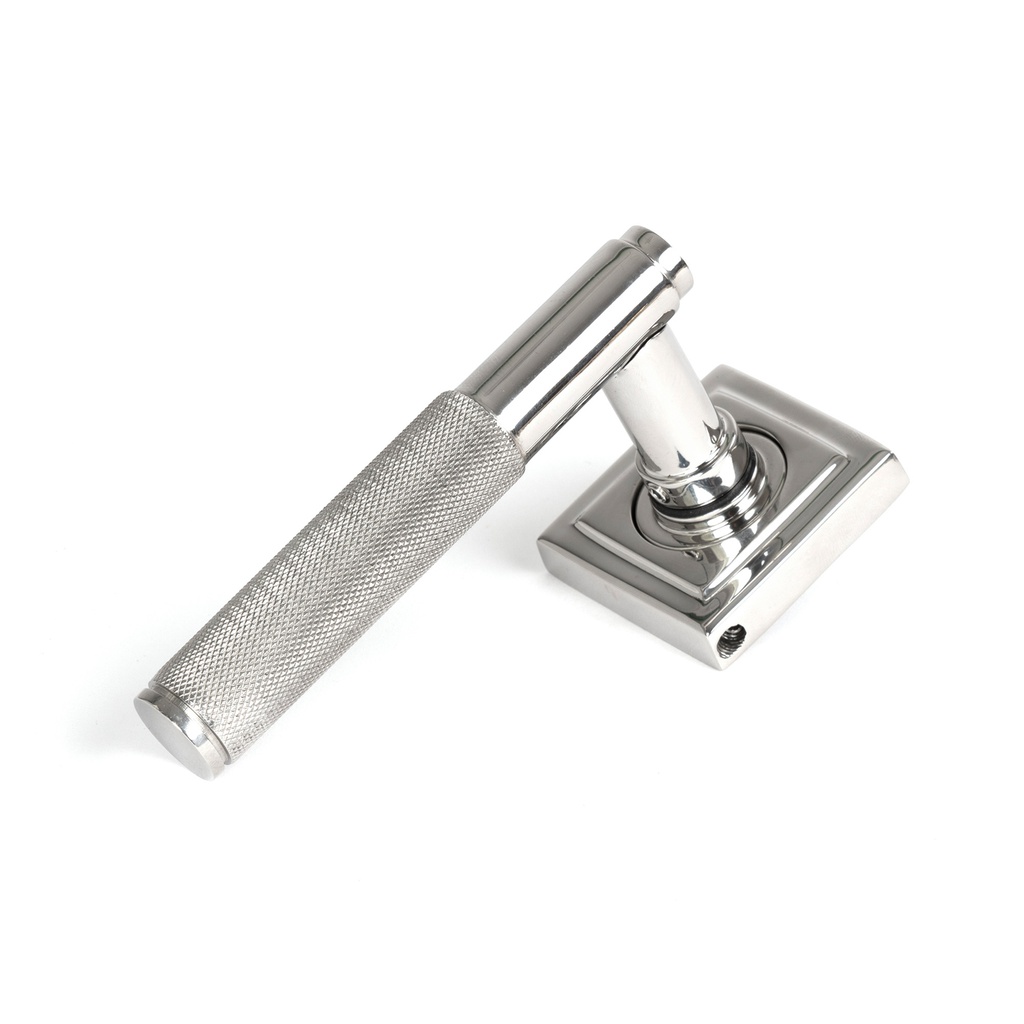 Polished Marine SS (316) Brompton Lever on Rose Set (Square) - 49847