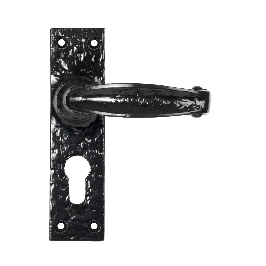 Black MF Lever Euro Lock Set - 46576