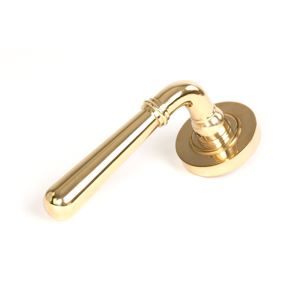 Polished Brass Newbury Lever on Rose Set (Plain) - 50618