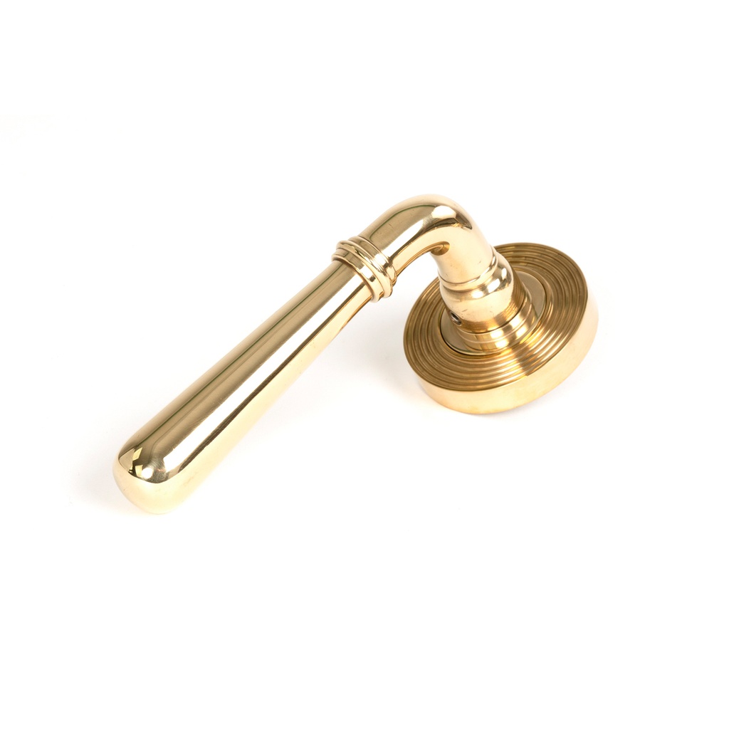 Polished Brass Newbury Lever on Rose Set (Beehive) - 50622