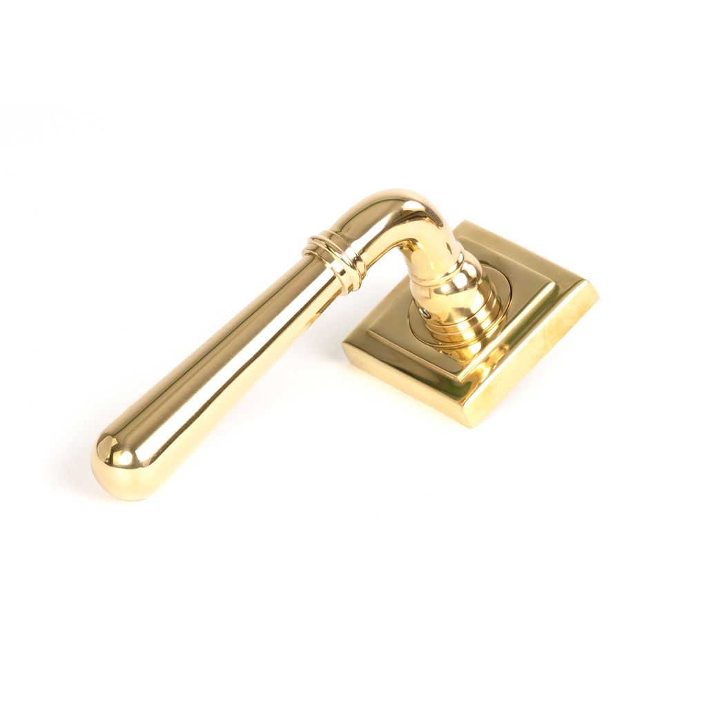 Polished Brass Newbury Lever on Rose Set (Square) - 50624