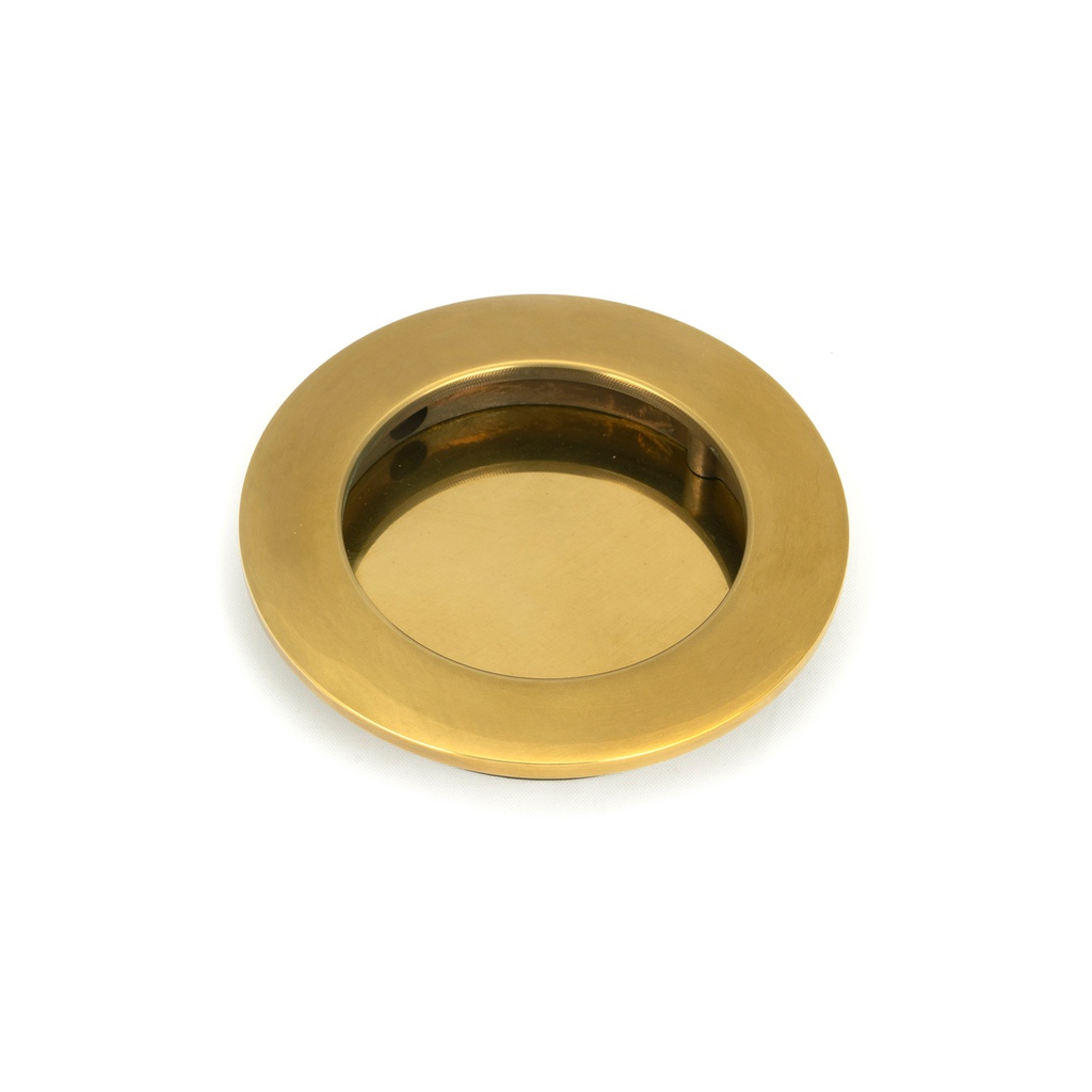 Aged Brass 75mm Plain Round Pull - 48323