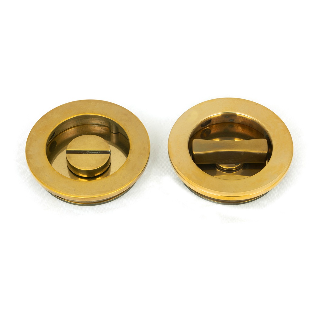 Aged Brass 60mm Plain Round Pull - Privacy Set - 48330