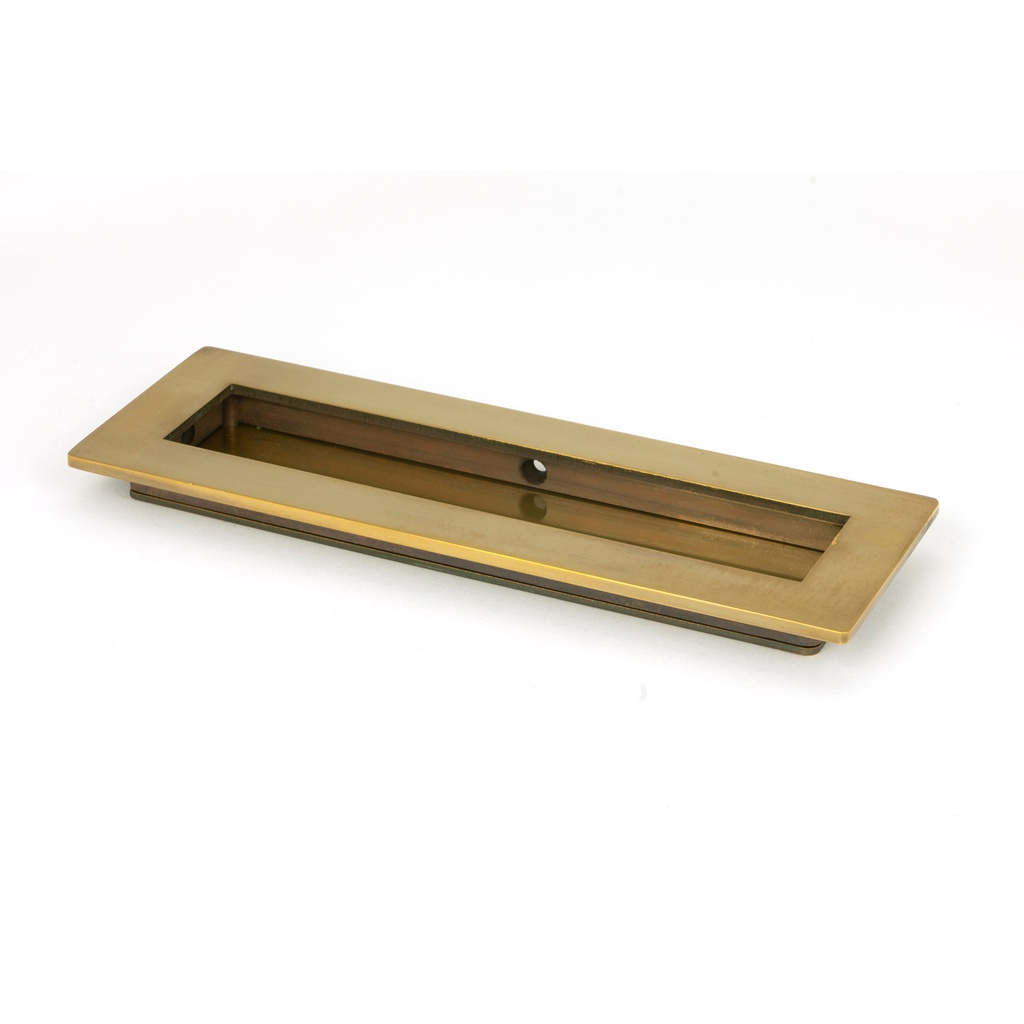 Aged Brass 175mm Plain Rectangular Pull - 48306